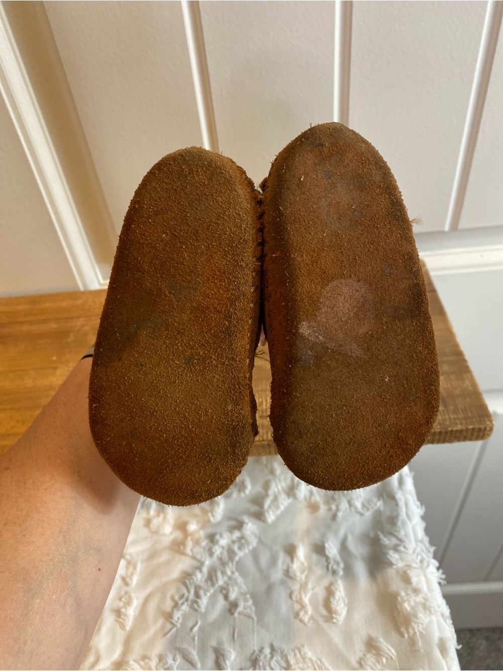 Minnetonka Toddler Chestnut Suede Fringe Moccasins - Picture 7 of 10